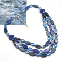 2021 Spring summer collection 3 layers acrylic flat beads link chain women necklace
